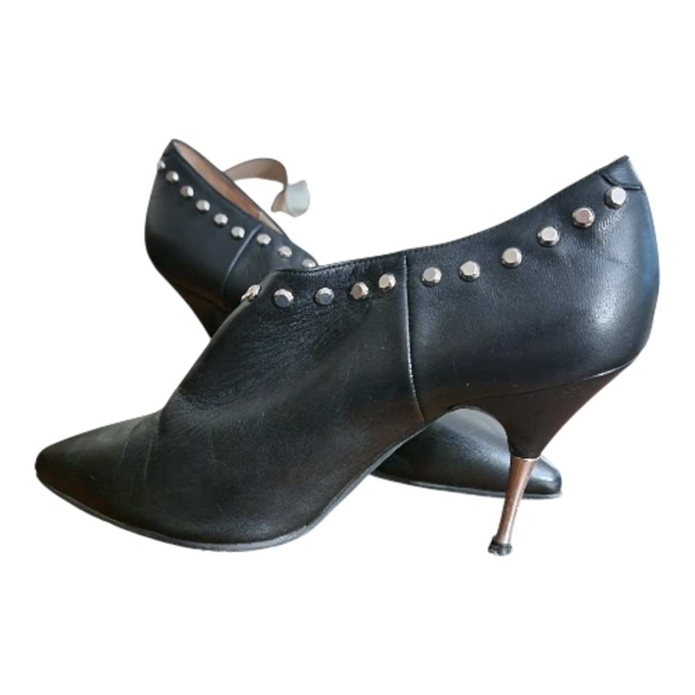 Brenda Zaro, Black Studded Pointed-Toe Ankle Booties, 81/2-9 - Picture 2 of 7